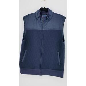 Charleston Threads Men's Large Quilted Navy Blue Vest Lightweight Warm